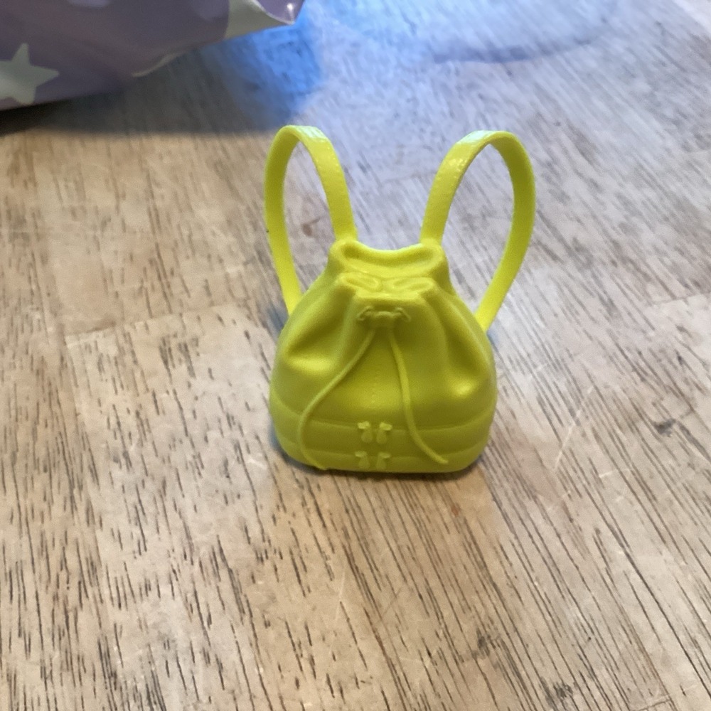 MATTEL BARBIE DOLL PURSE Fashion Accessory Fashionistas NEON YELLOW BACKPACK BAG